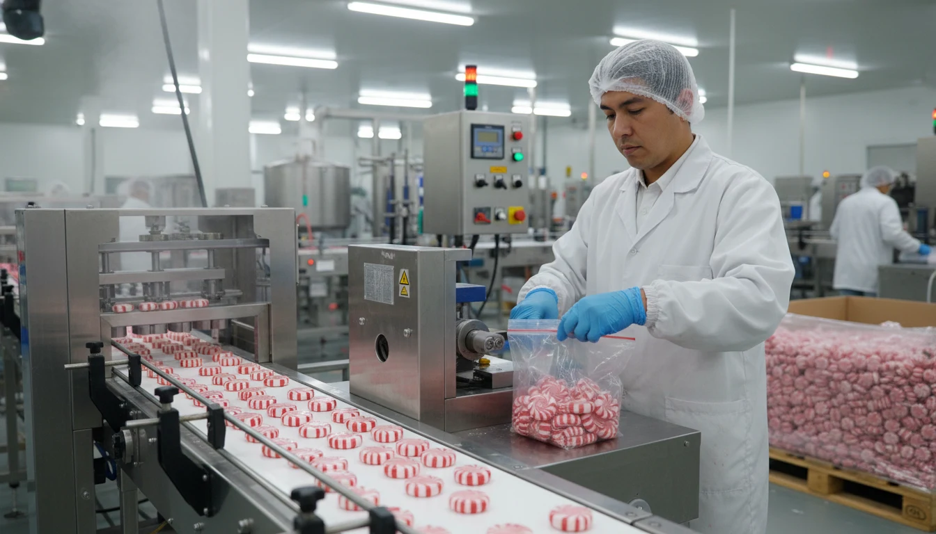 Produção de balas na fábrica da Sam's