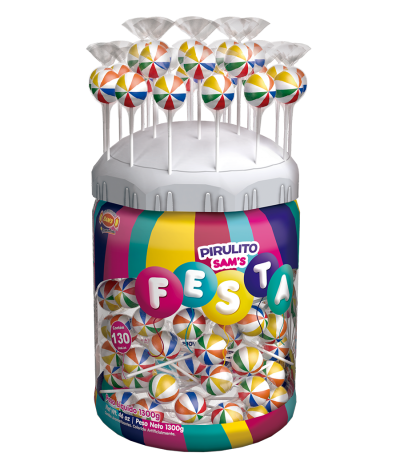 Sam´s Festa Fruit Lollipop Jar 130ct - 