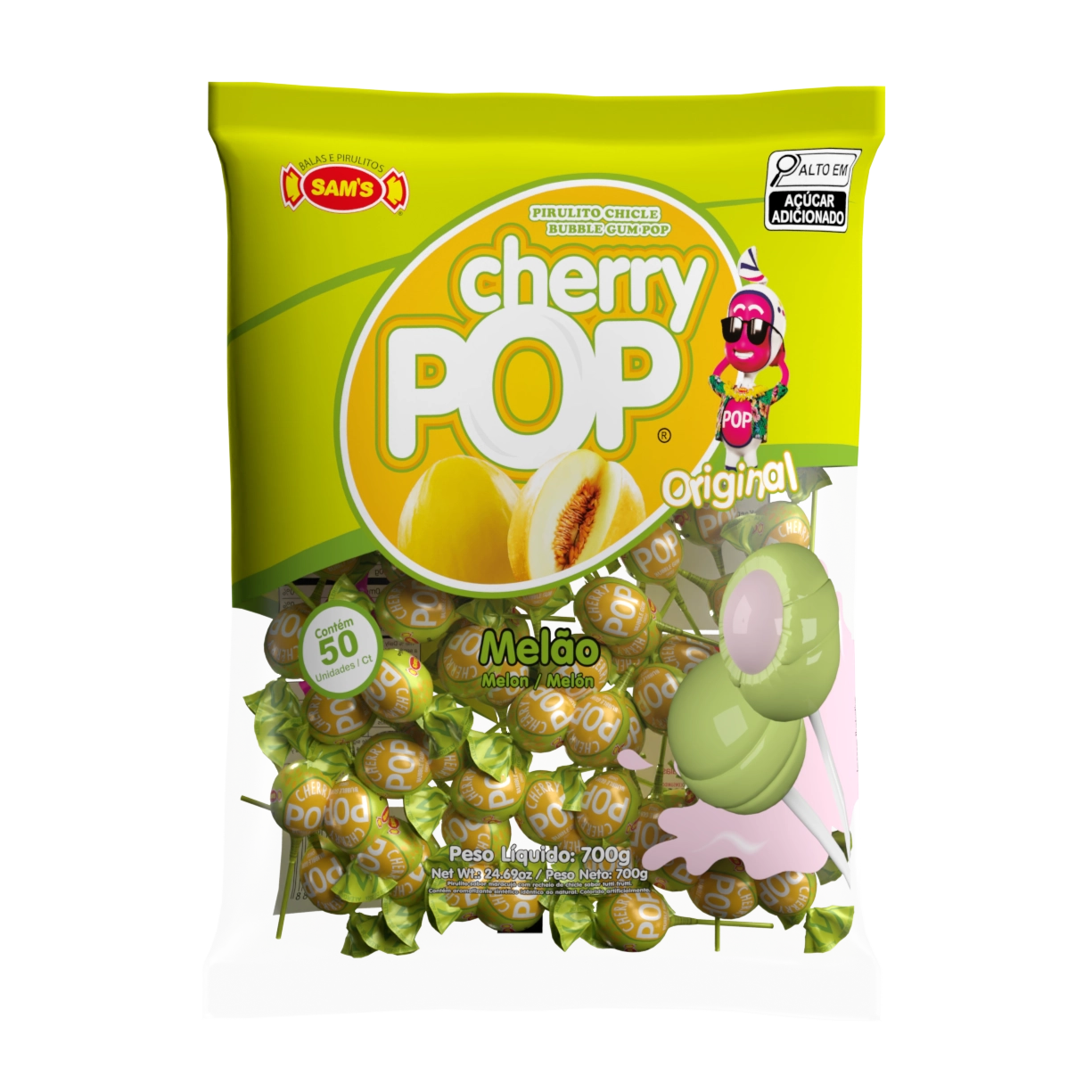 Pirulito Cherry Pop Melão