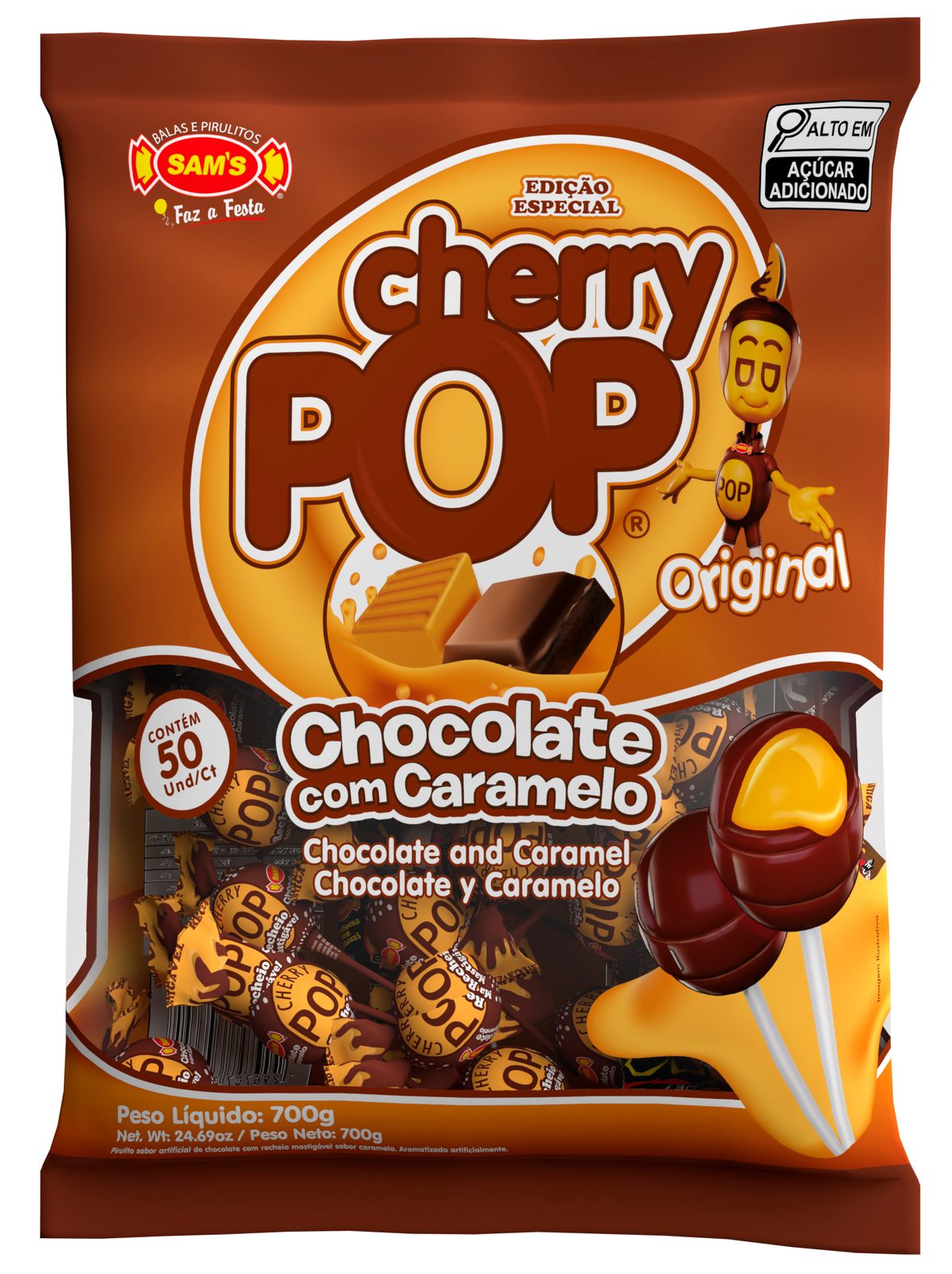 Cherry Pop Chocolate Com Caramelo
