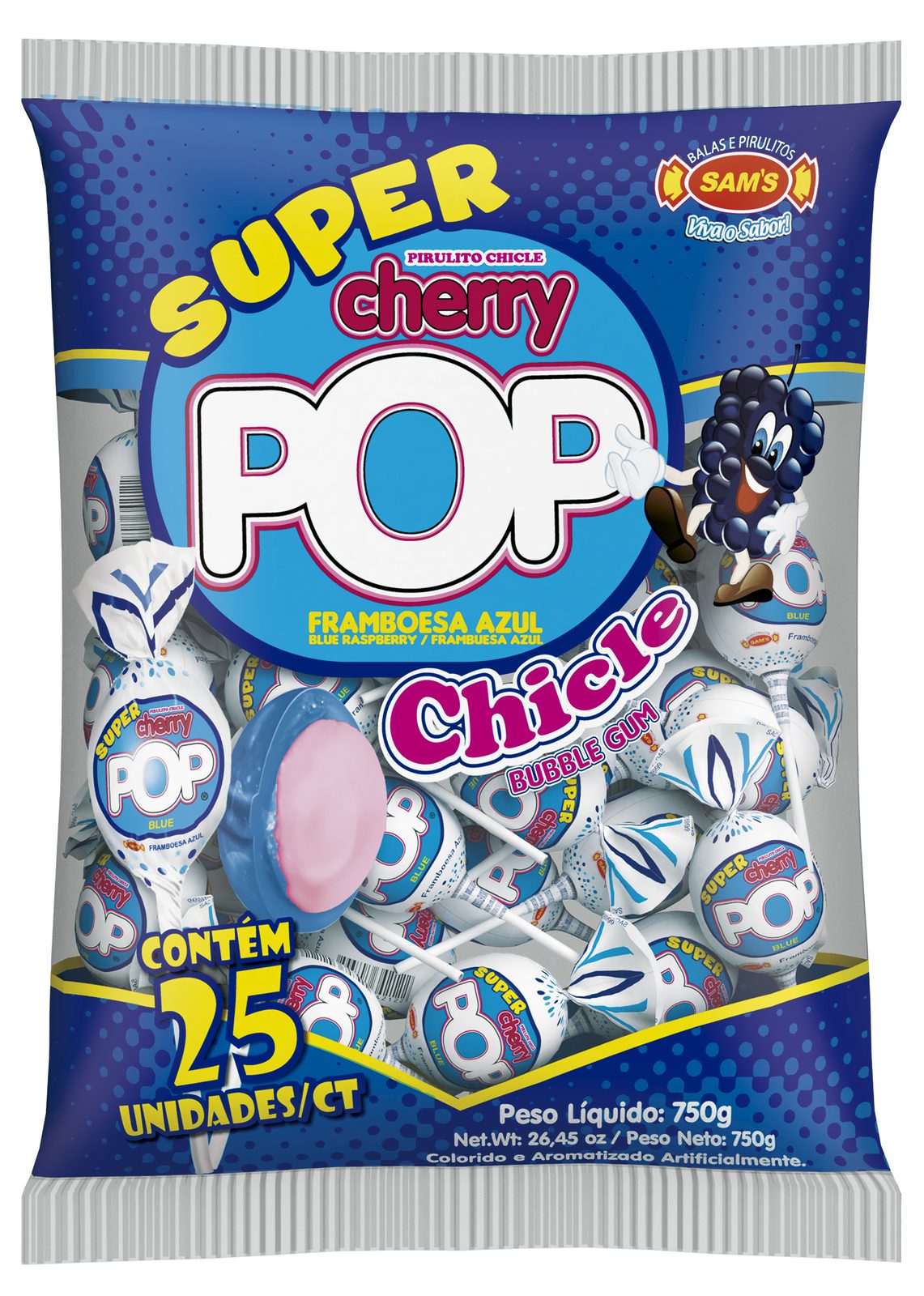 Super Cherry Pop Framboesa Azul