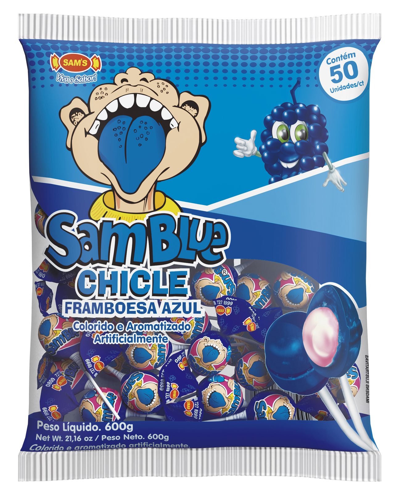 Samblue Chicle Framboesa Azul