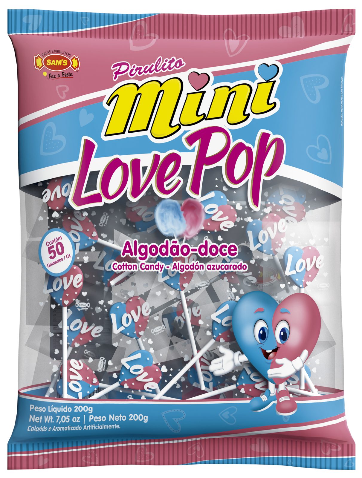 Mini Love Pop Algodão Doce