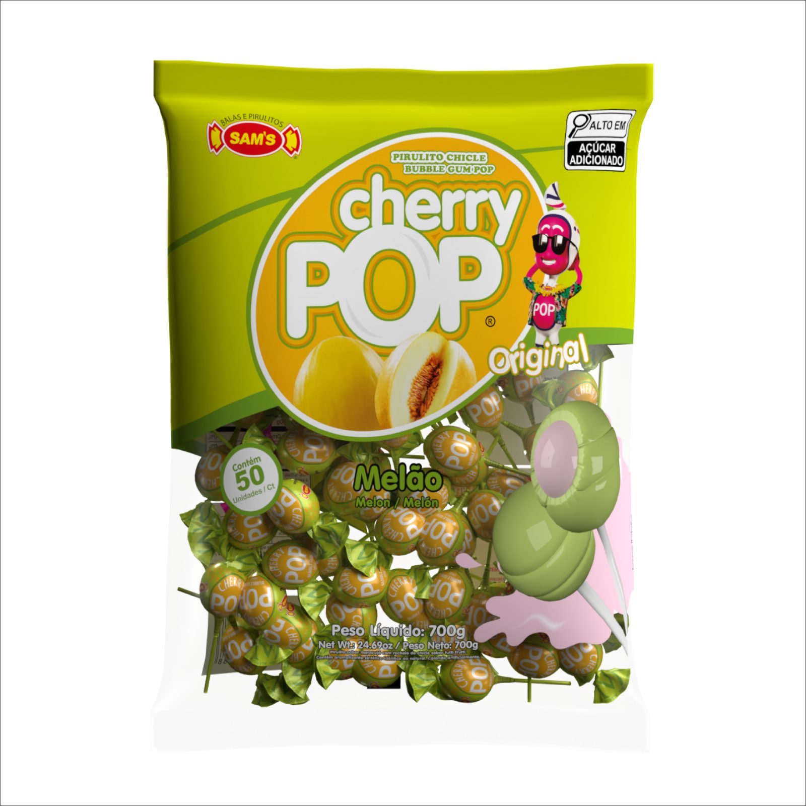 Pirulito Cherry Pop Melão